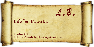 Löw Babett névjegykártya